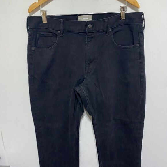 Everlane Jeans Mens‎ 35 X 30 Black Stretch Tapered Leg Heavyweight Denim - Picture 2 of 9
